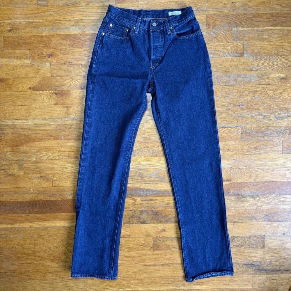LEVI'S Premium 501 90s Big E Red Line Selvedge Denim Jean in Dark Wash W's 26x36
